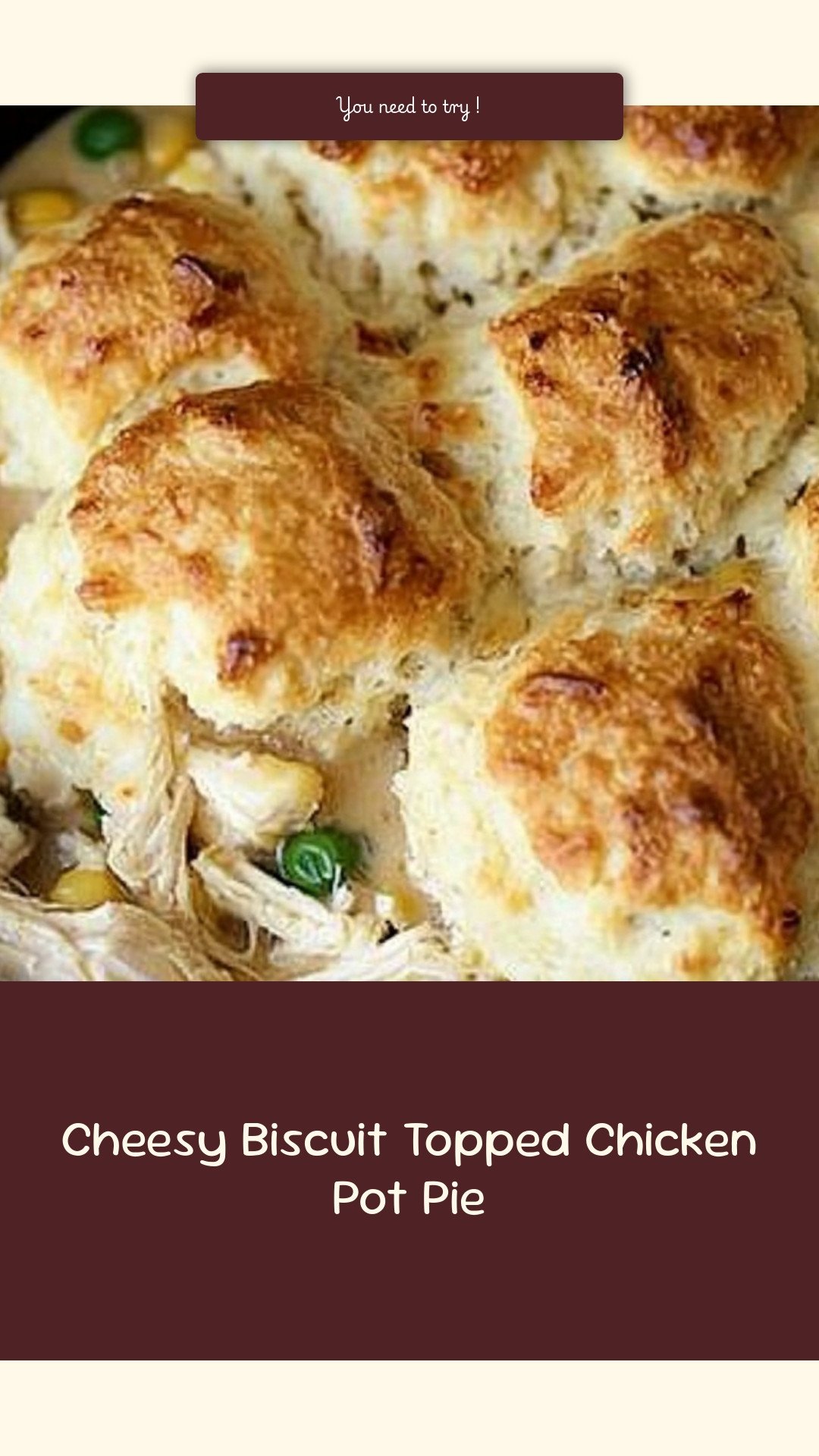 Cheesy Biscuit Topped Chicken Pot Pie