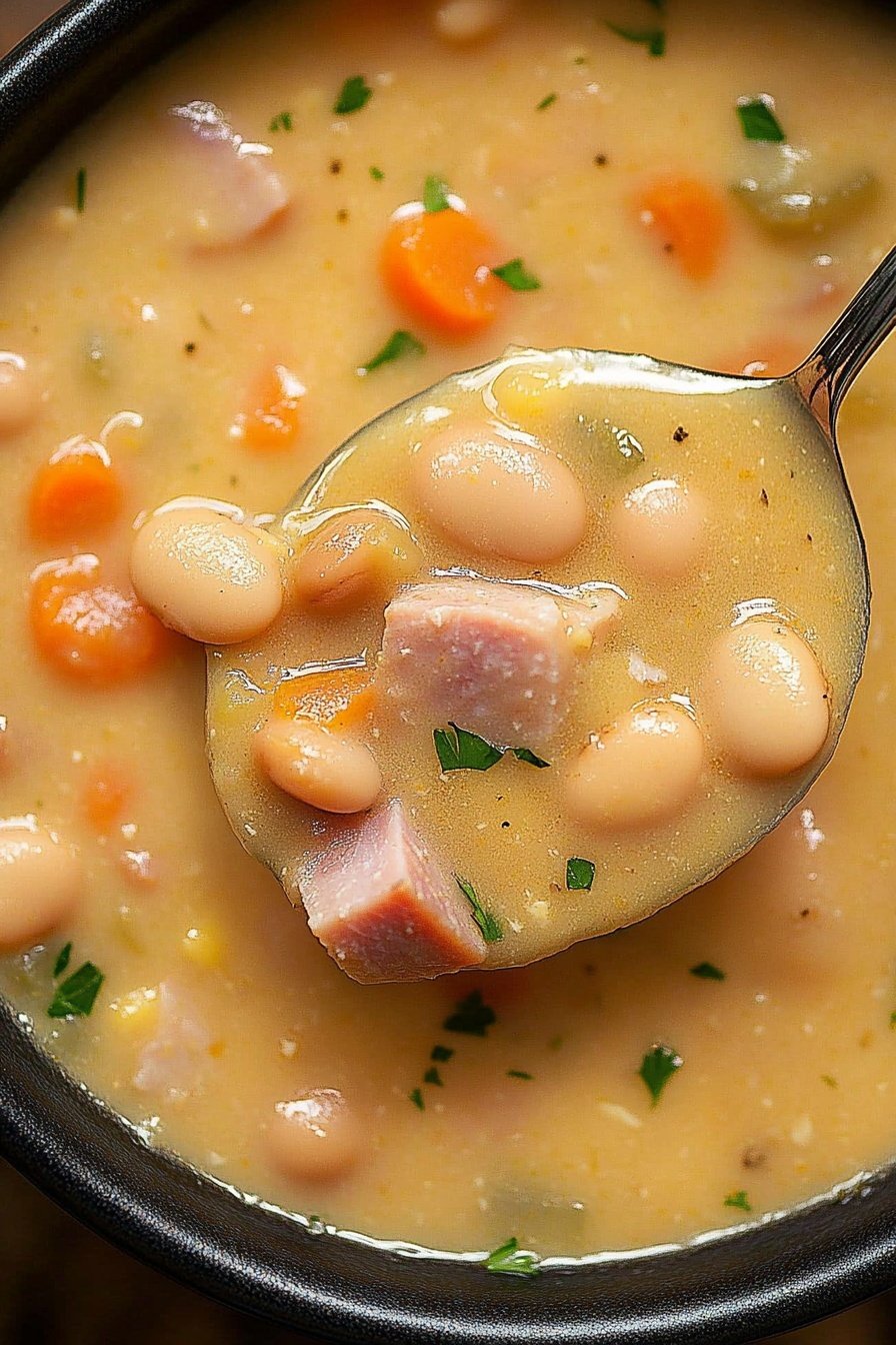 Cheesy Ham and Bean Soup Recipe