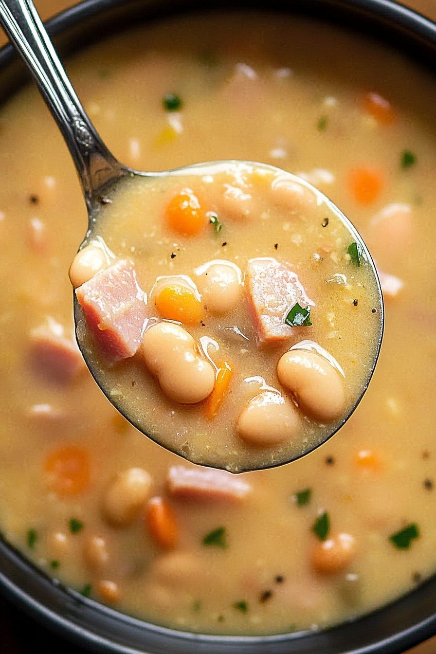 Cheesy Ham and Bean Soup Recipe