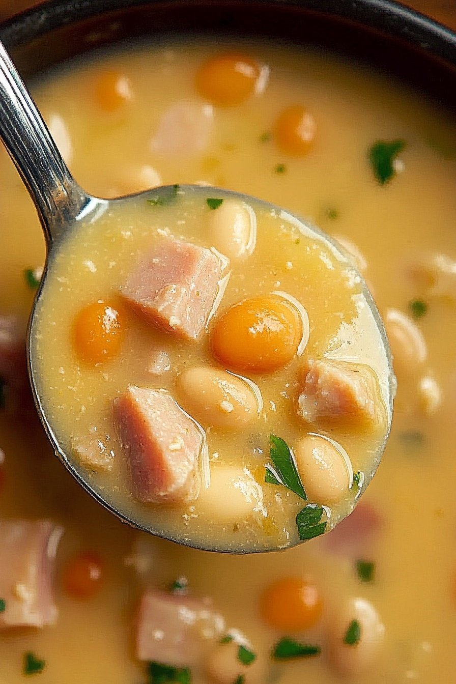 Cheesy Ham and Bean Soup Recipe