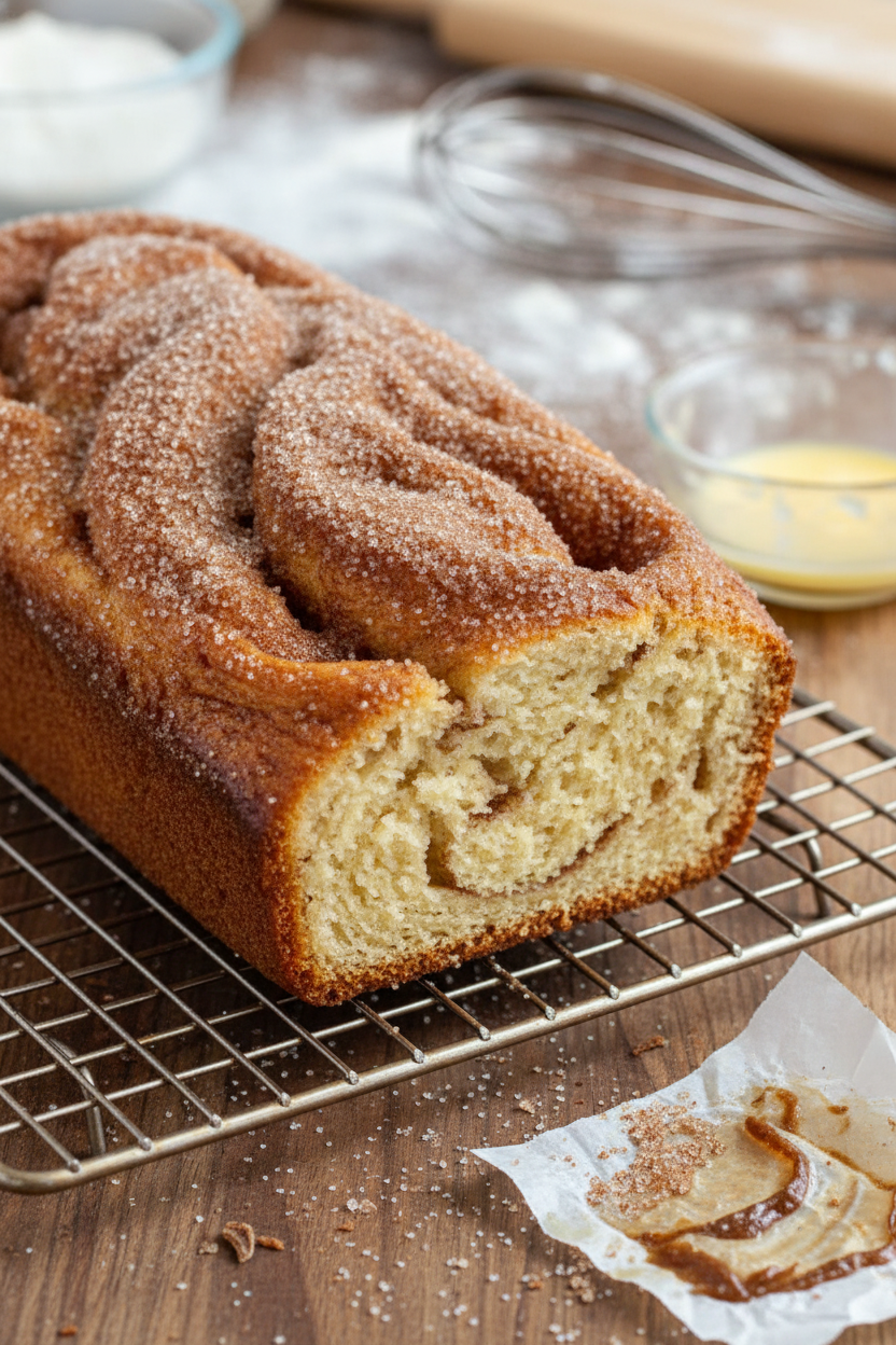 Cinnamon Donut Bread Snack On Meat