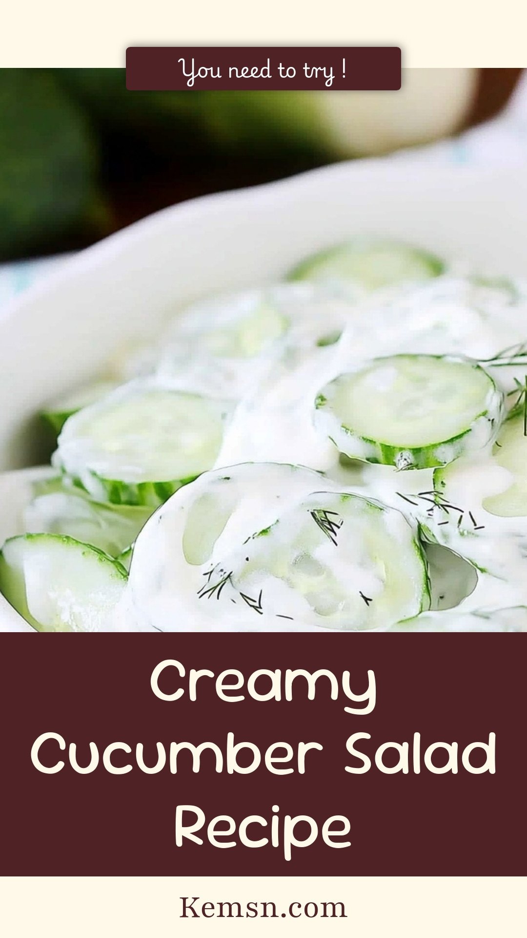 Creamy Cucumber Salad Recipe