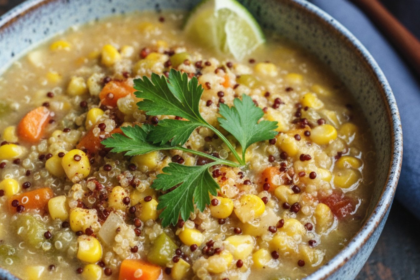 Creamy Dairy-Free Quinoa Corn Chowder Comfort
