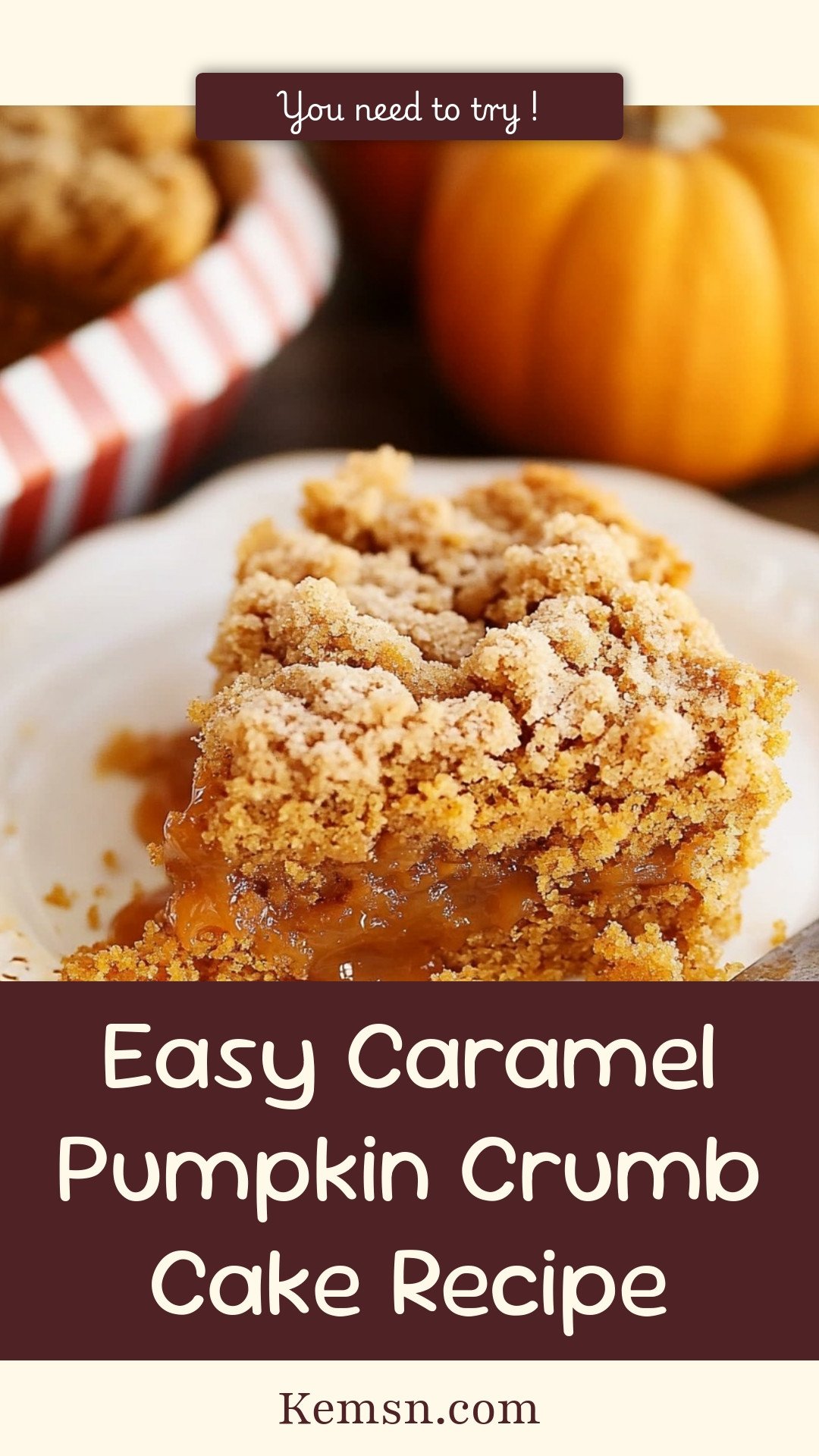 Easy Caramel Pumpkin Crumb Cake Recipe