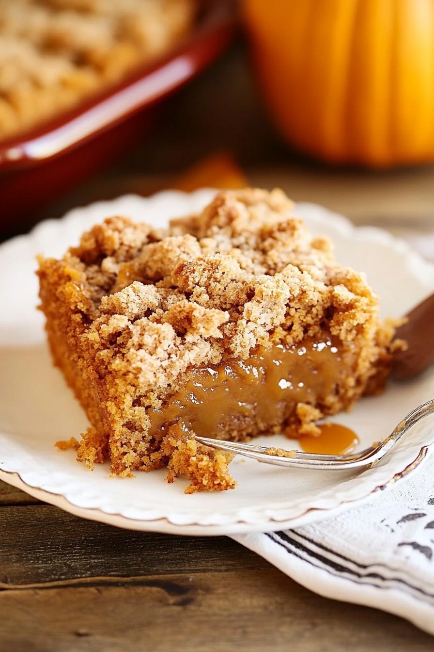 Easy Caramel Pumpkin Crumb Cake Recipe