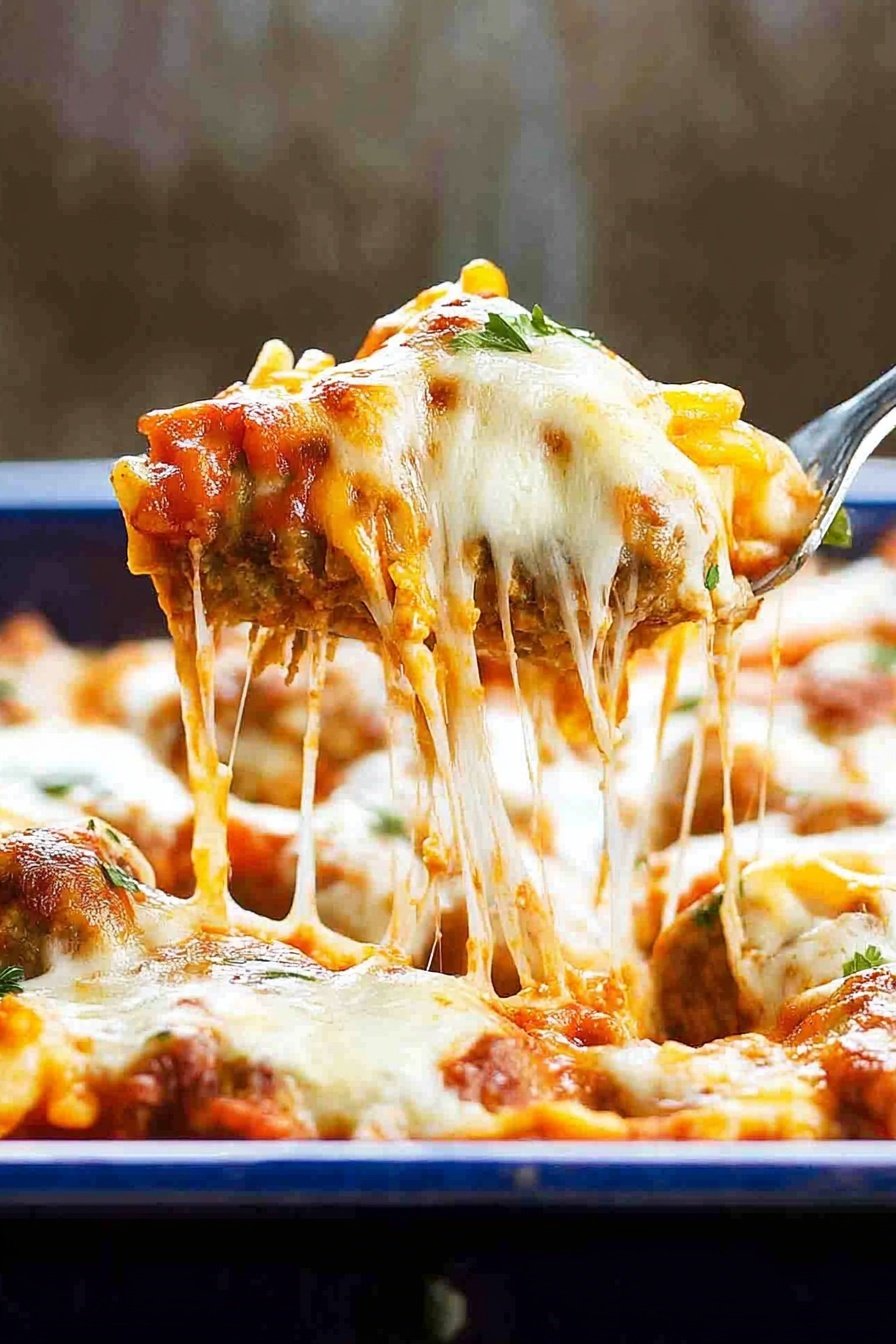Easy Cheesy Meatball Casserole Recipe