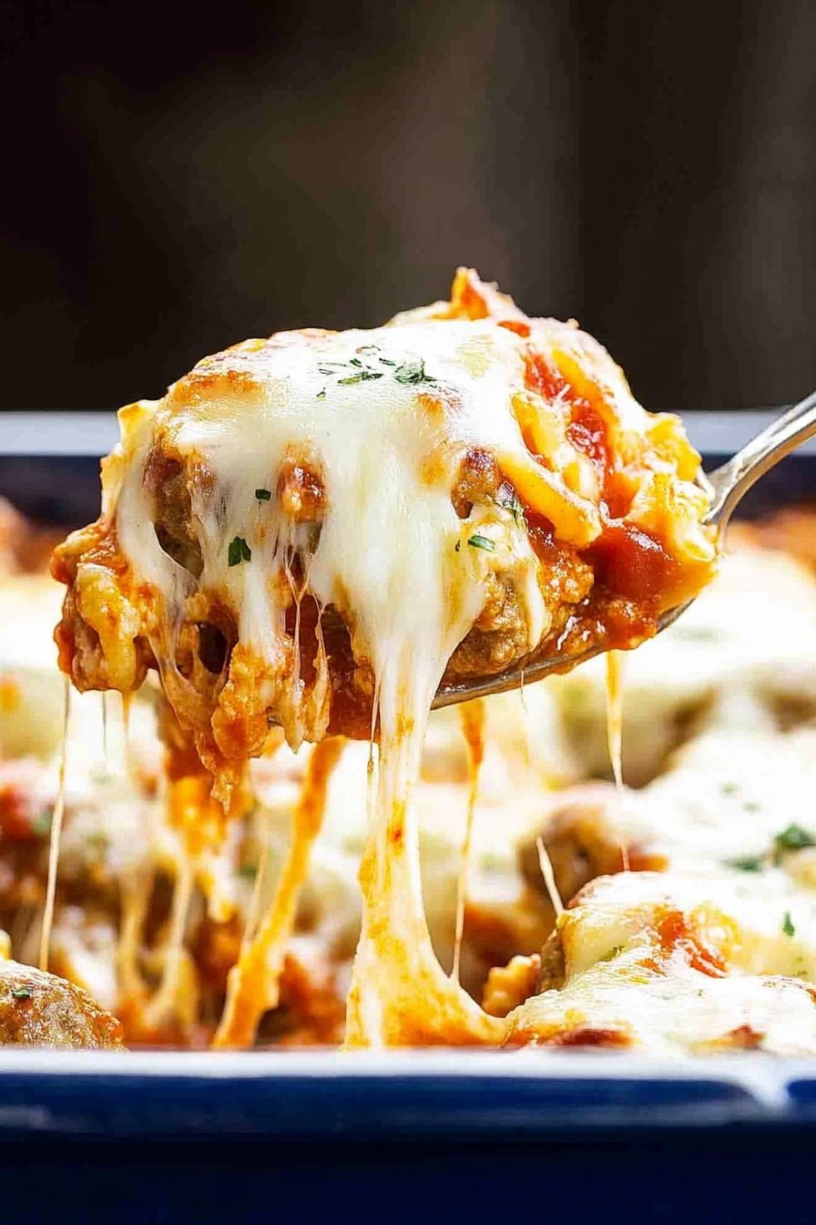 Easy Cheesy Meatball Casserole Recipe