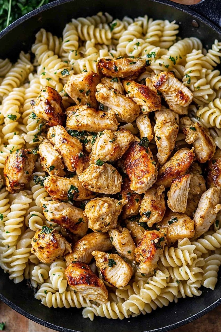 Garlic Chicken Rotini Pasta Recipe
