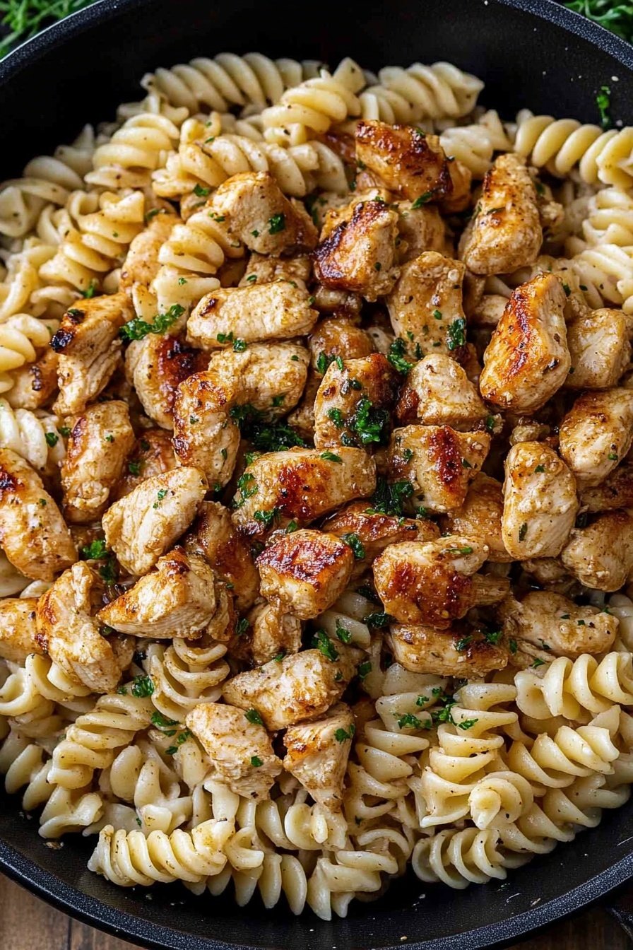 Garlic Chicken Rotini Pasta Recipe