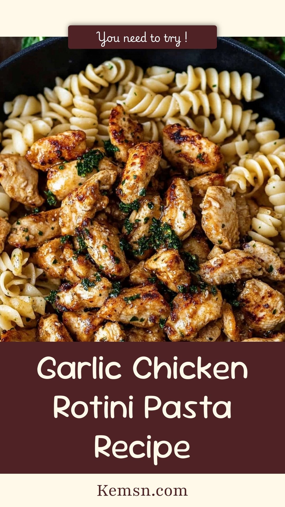 Garlic Chicken Rotini Pasta Recipe
