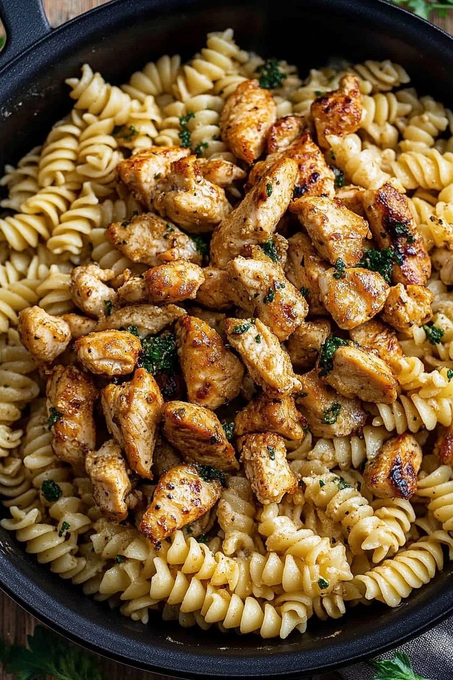 Garlic Chicken Rotini Pasta Recipe