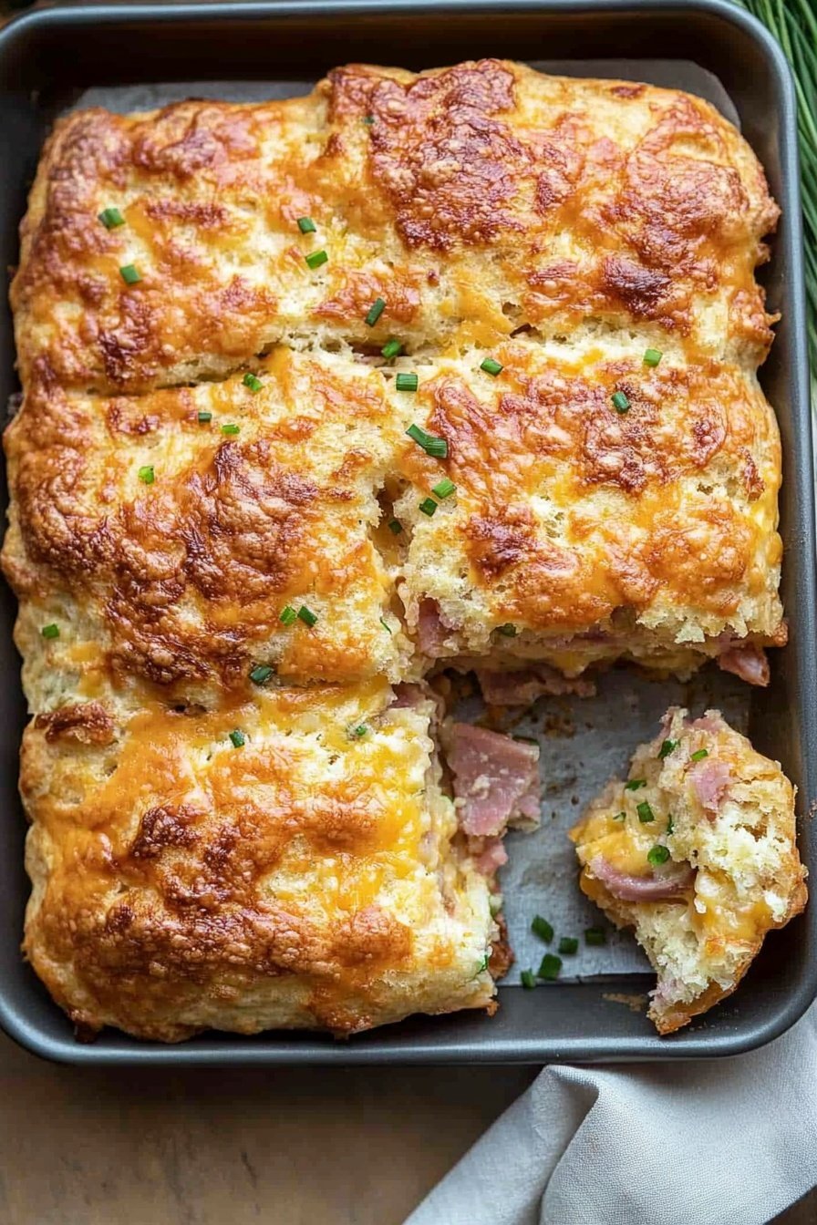 Ham and Cheese Butter Swim Biscuits Recipe