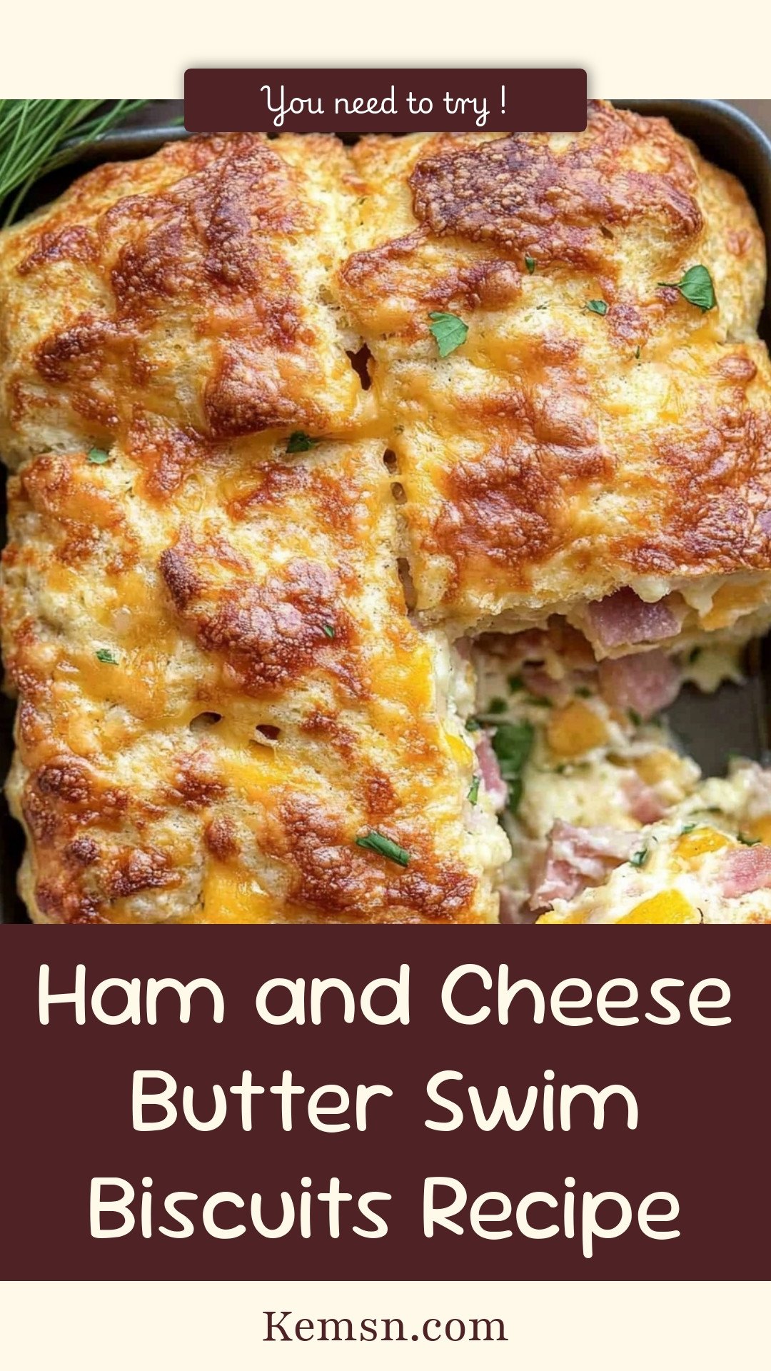 Ham and Cheese Butter Swim Biscuits Recipe