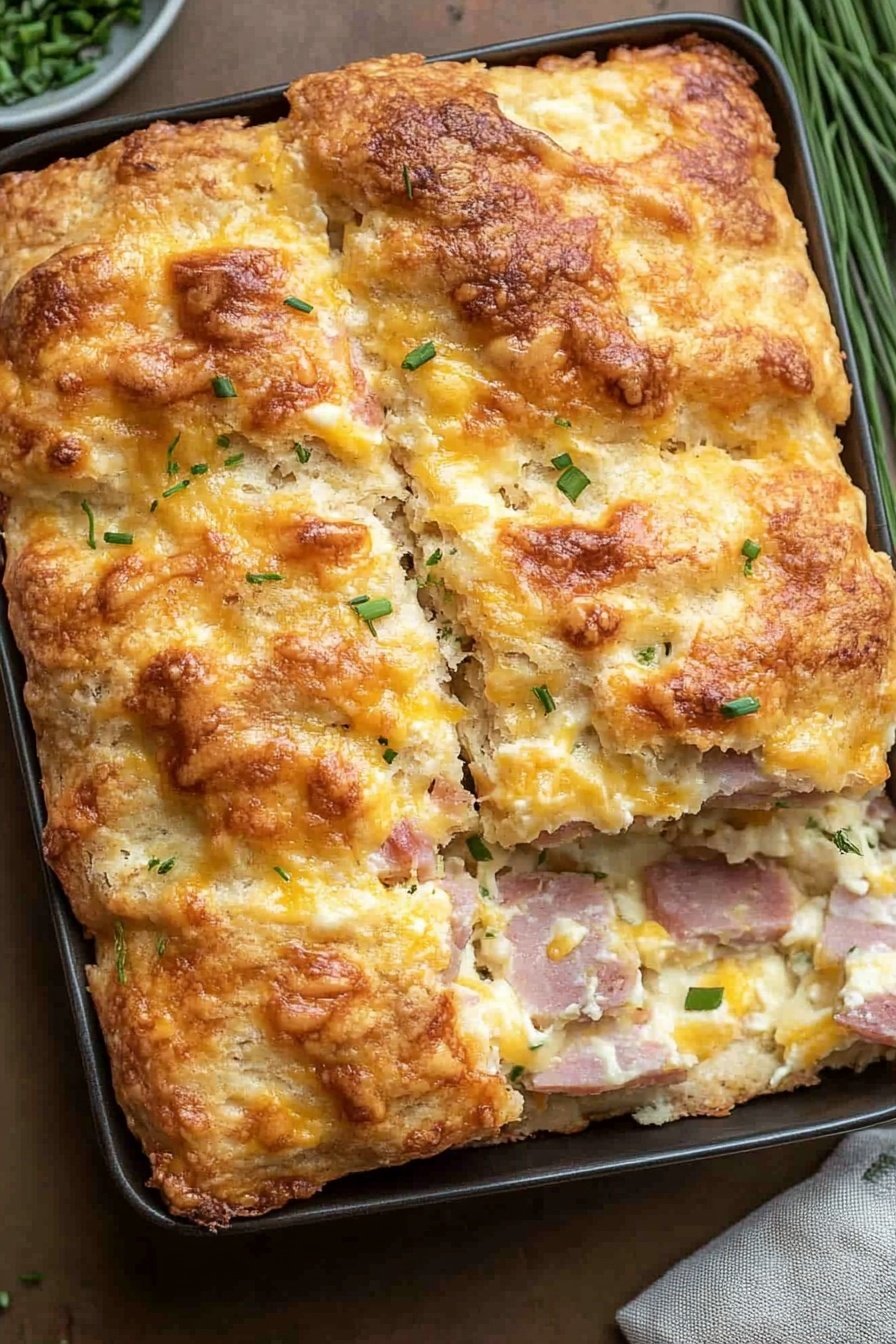 Ham and Cheese Butter Swim Biscuits Recipe