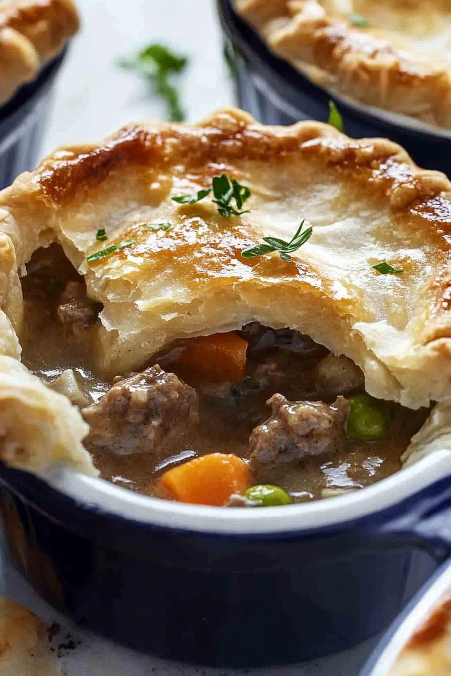 Individual Beef Pot Pies for Dinner