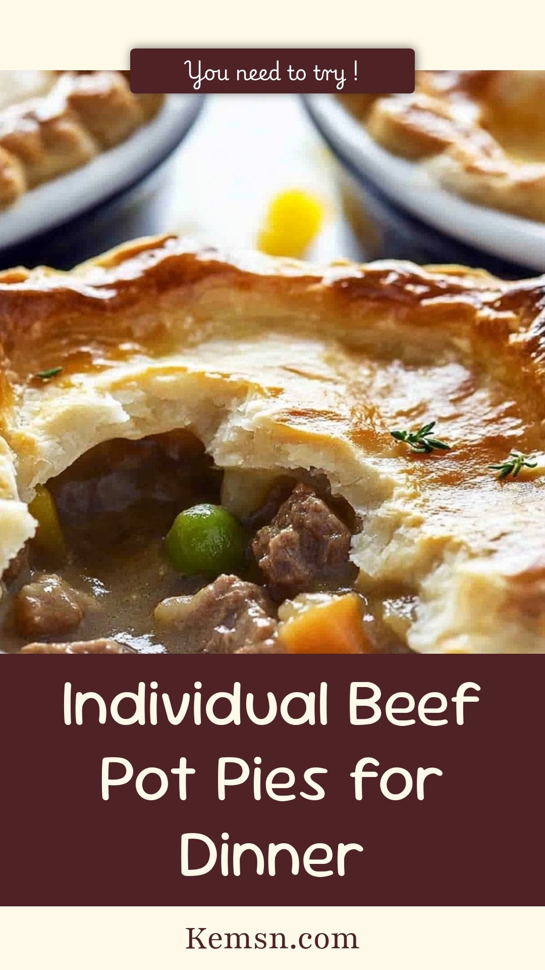 Individual Beef Pot Pies for Dinner