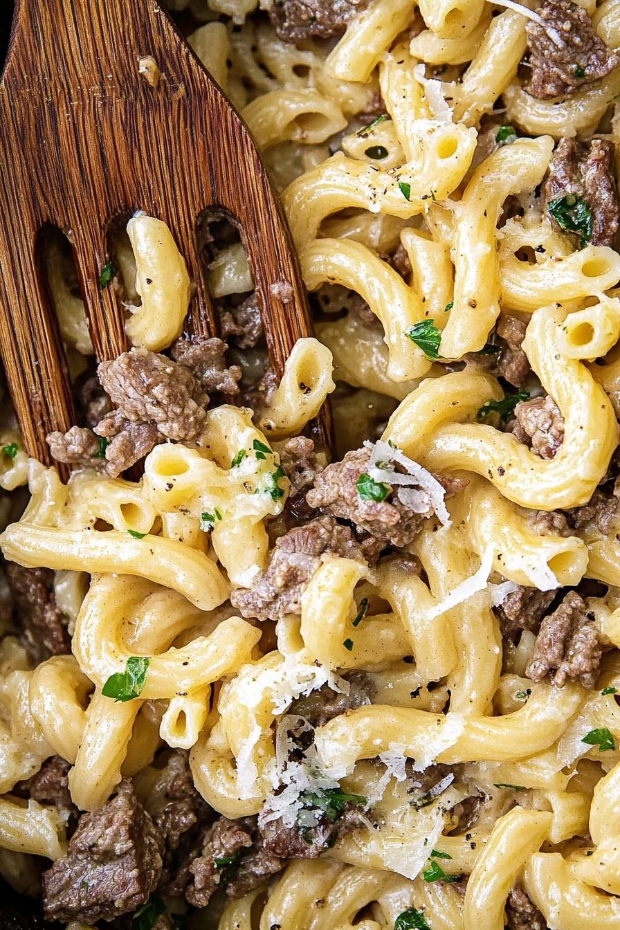 One Pot Beef and Garlic Butter Pasta