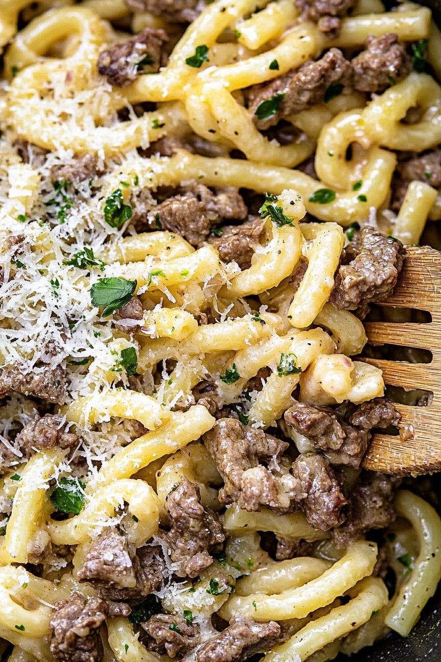One Pot Beef and Garlic Butter Pasta