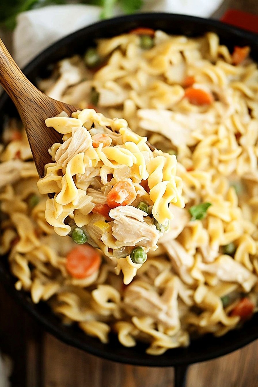 One Pot Chicken Pot Pie Noodles
