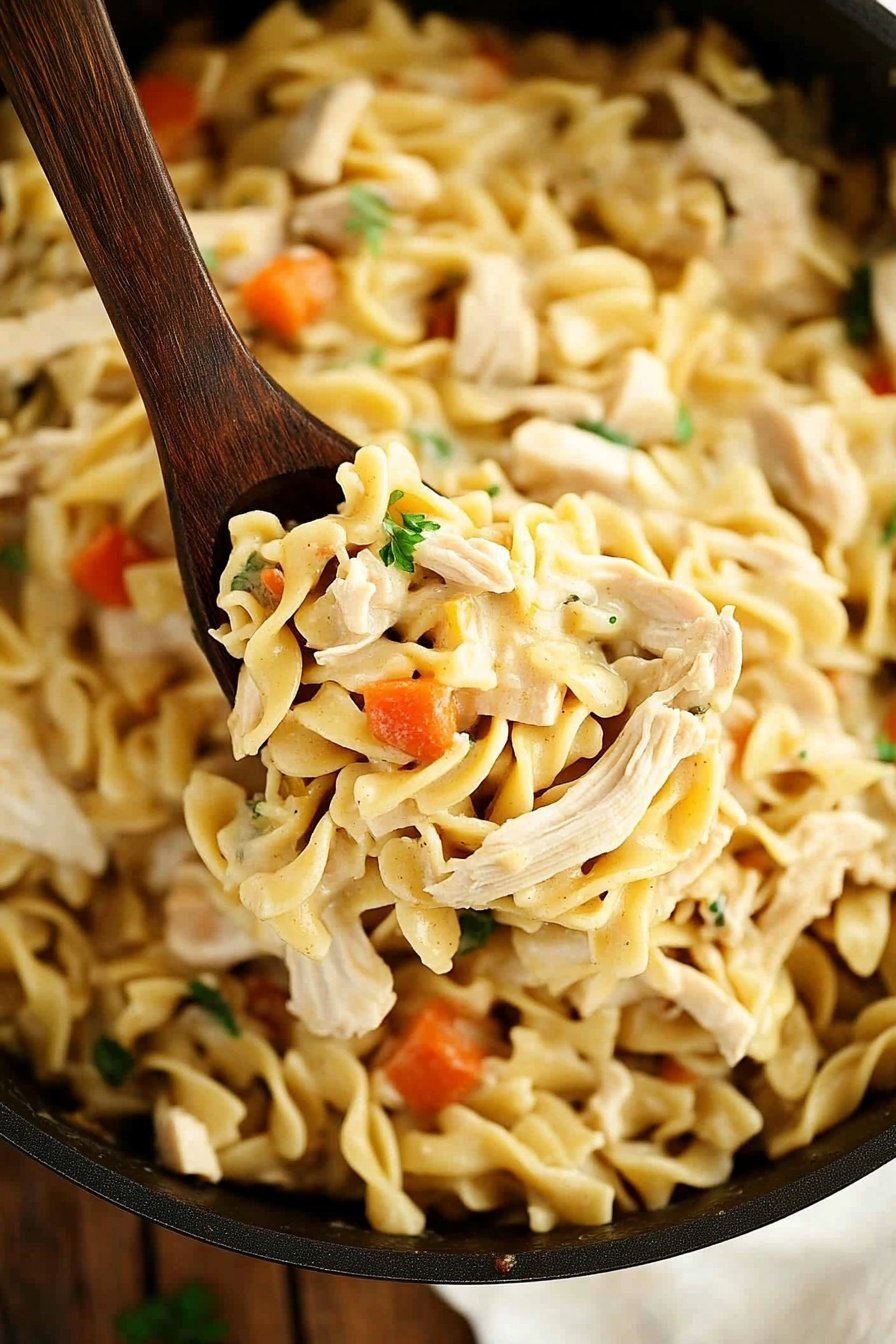 One Pot Chicken Pot Pie Noodles