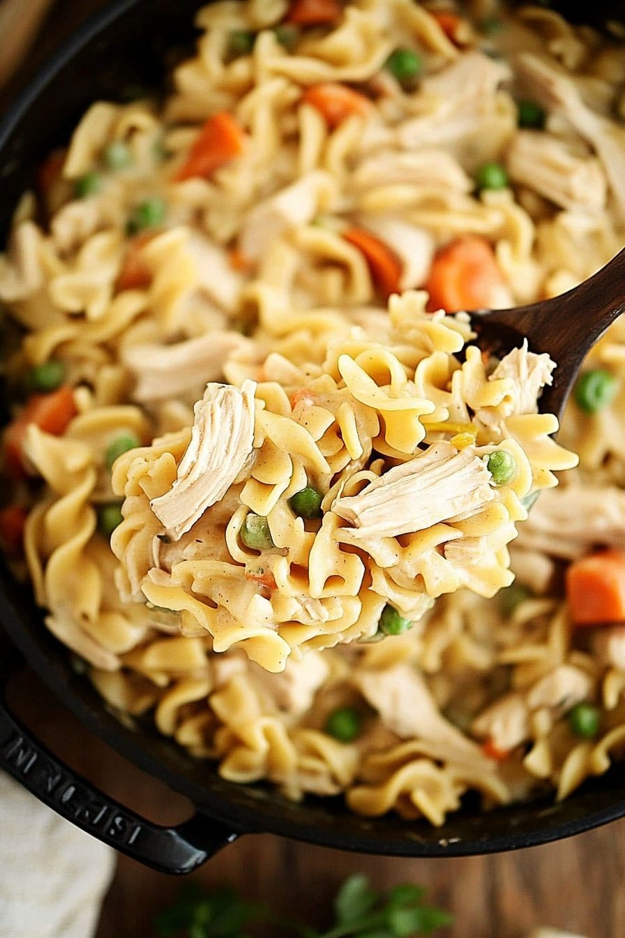 One Pot Chicken Pot Pie Noodles