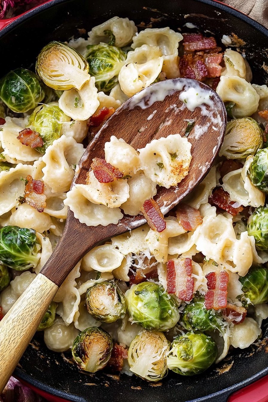 Roasted Brussels Sprouts Bacon Pasta Recipe