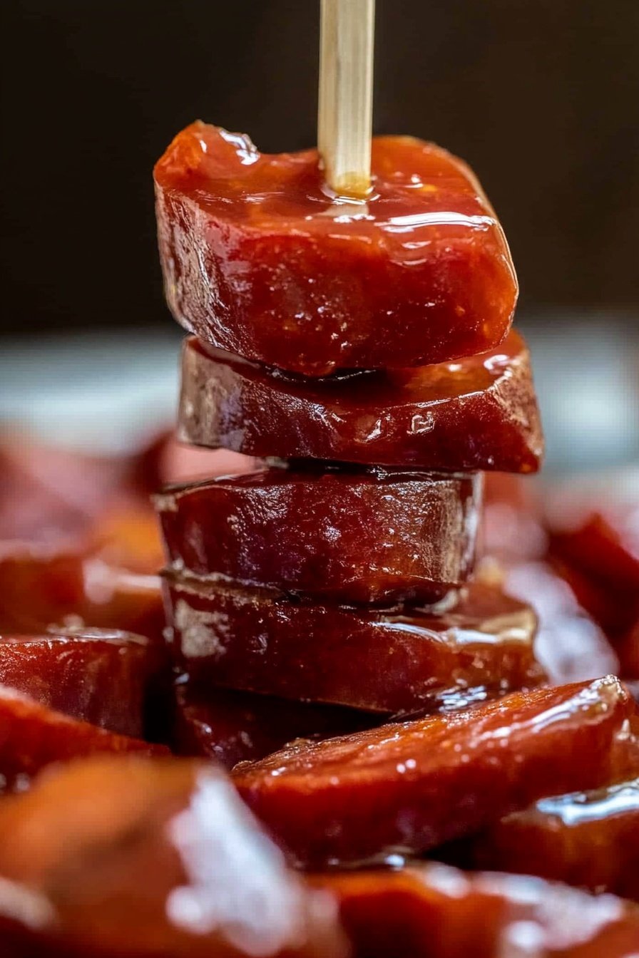 Slow Cooker Bourbon Glazed Kielbasa Recipe