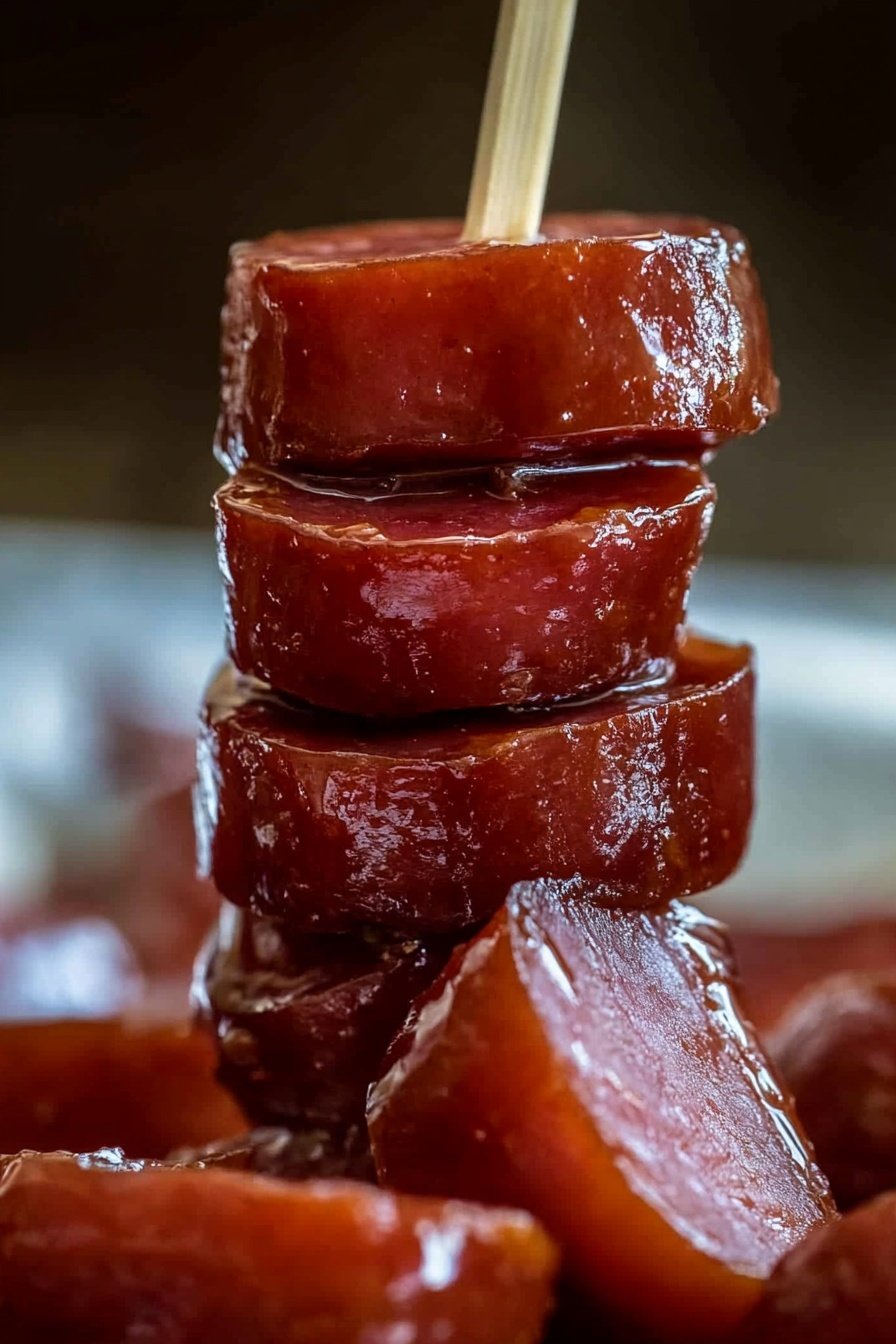 Slow Cooker Bourbon Glazed Kielbasa Recipe
