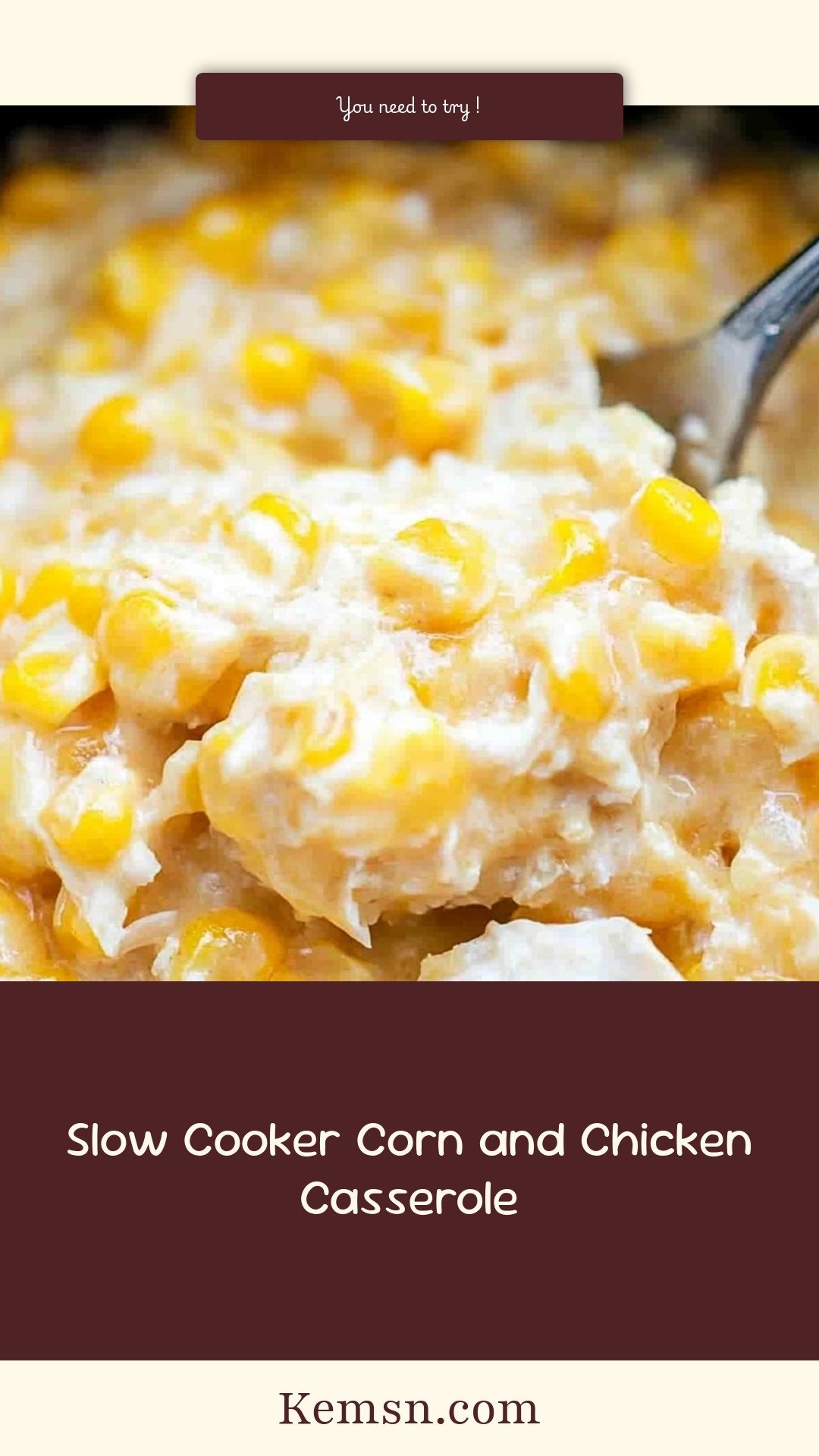 Slow Cooker Corn and Chicken Casserole