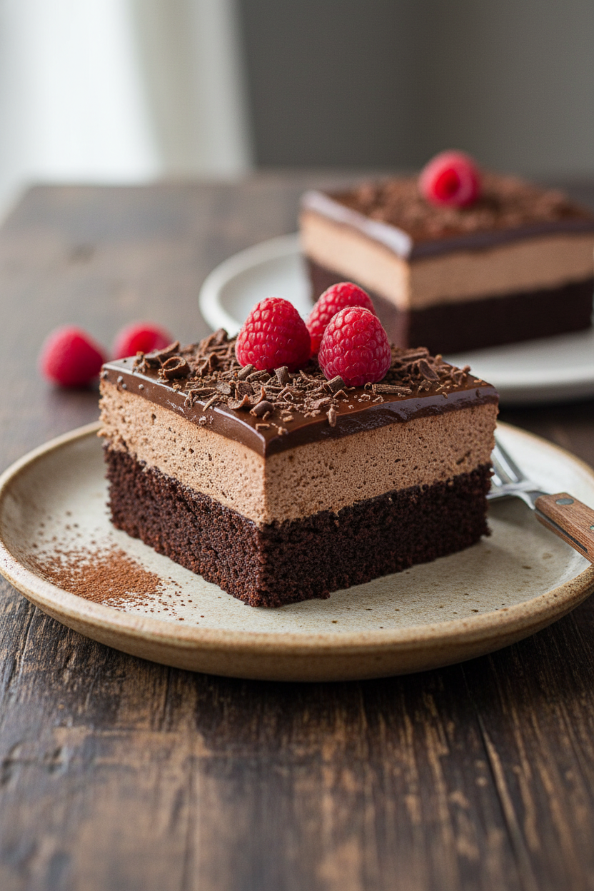 Triple Chocolate Mousse Cake Recipe Snack On Meat