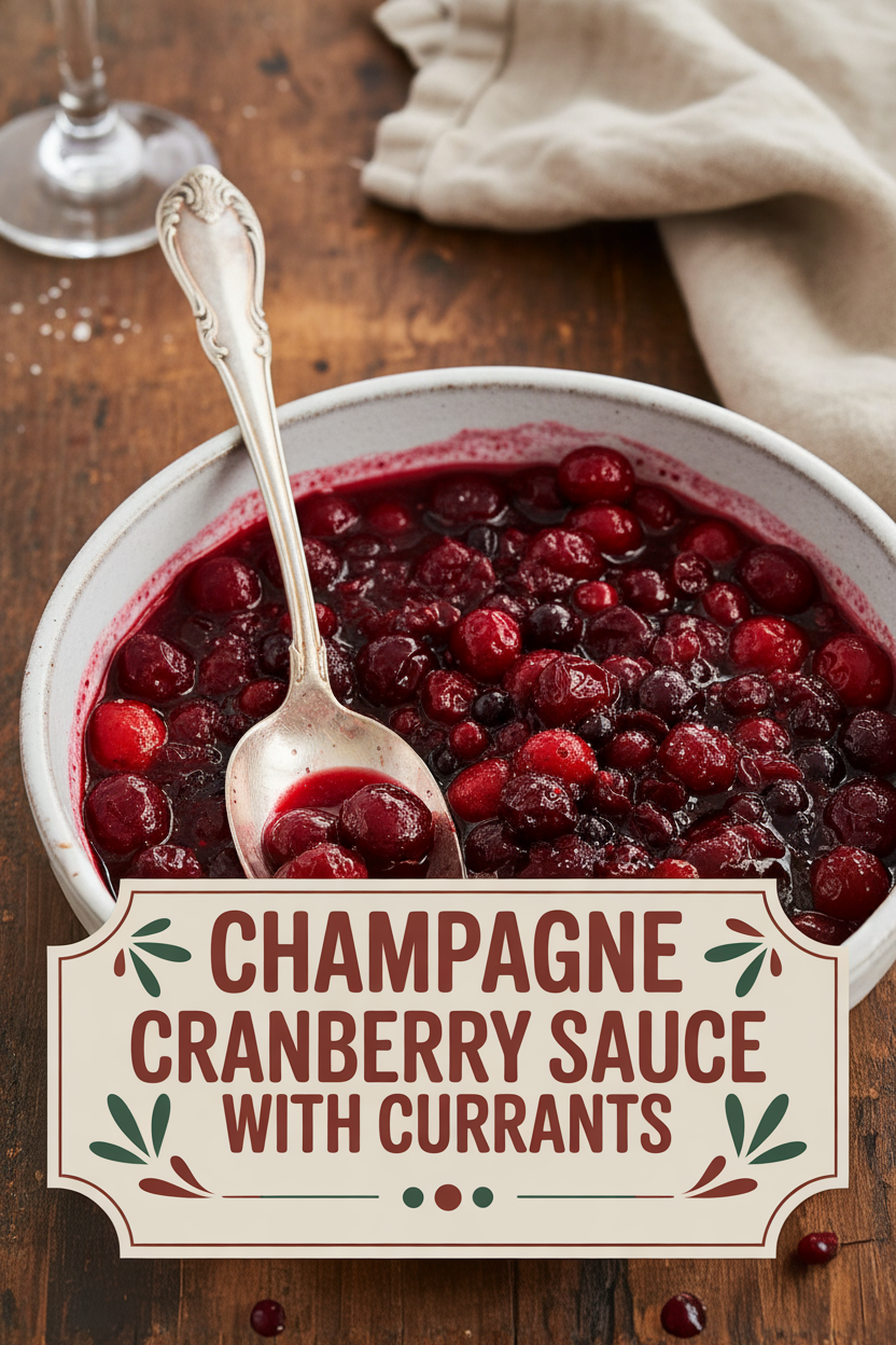 Champagne Cranberry Sauce with Currants