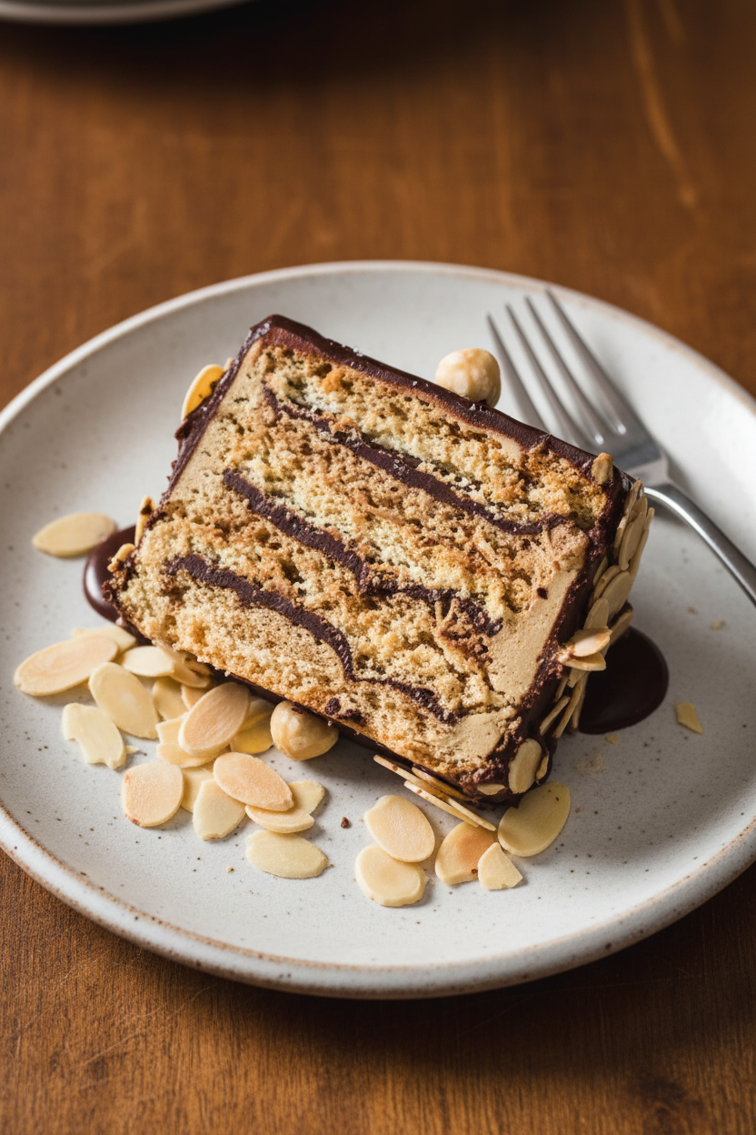 Chocolate Espresso Meringue Layer Cake