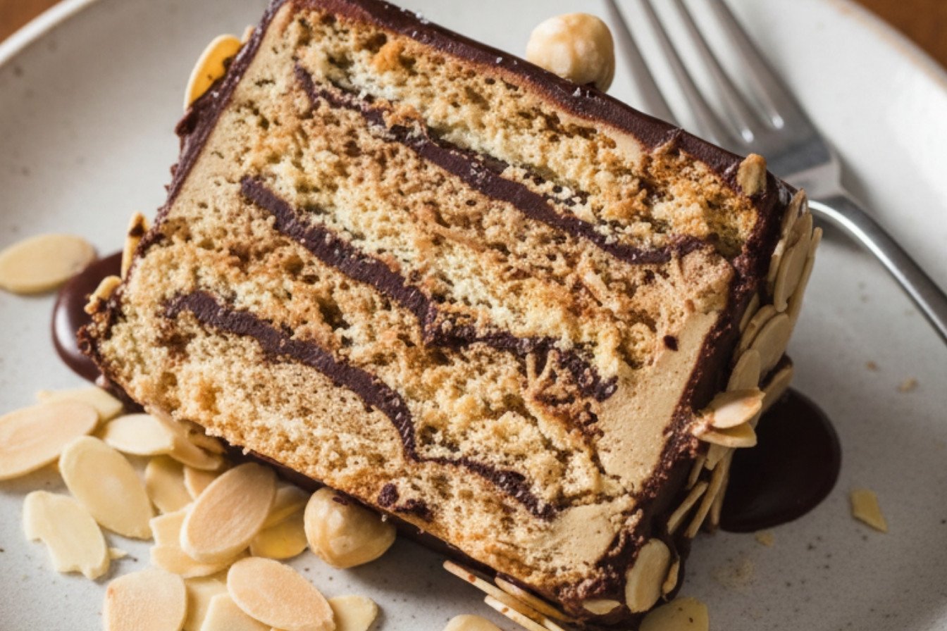 Chocolate Espresso Meringue Layer Cake