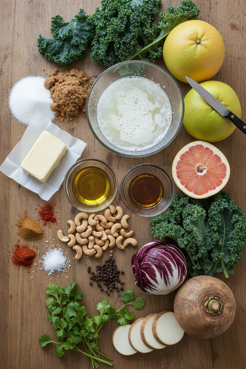 Citrus Kale Salad with Jicama and Candied Cashews