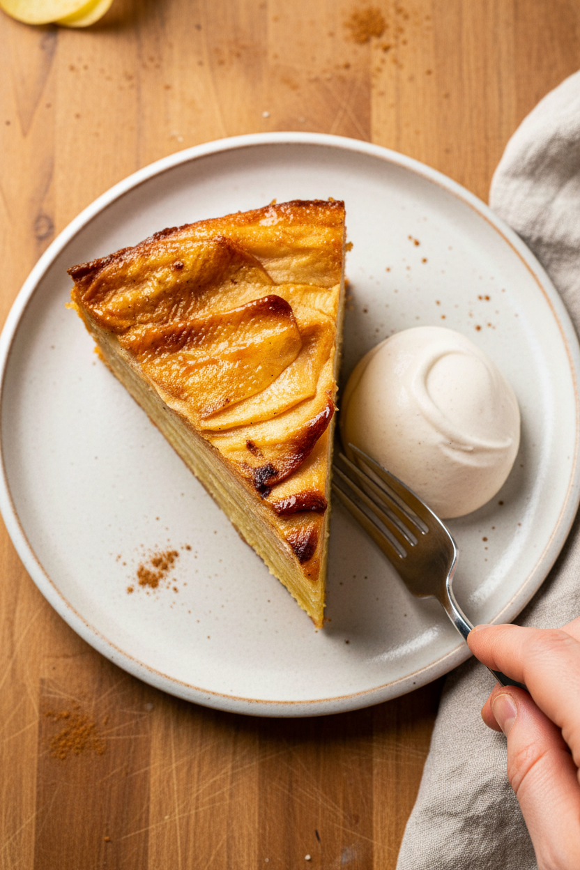 Invisible Apple Cake with Brown Sugar Cream