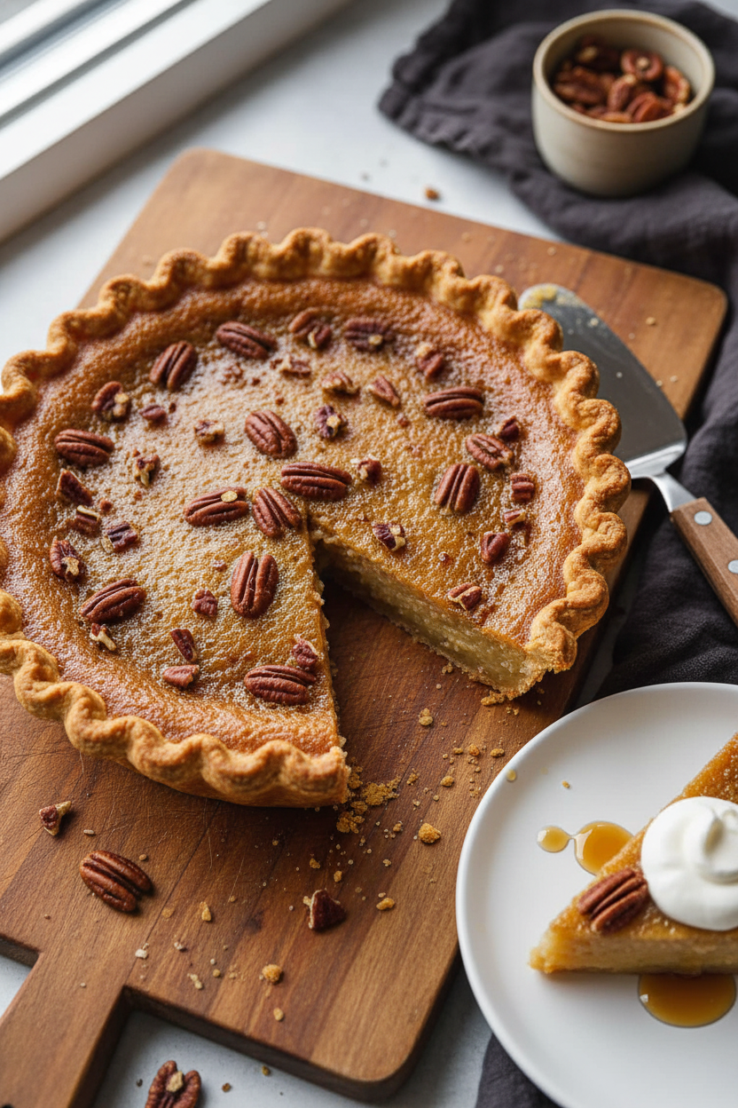 Maple Caramel Pie with Toasted Pecans