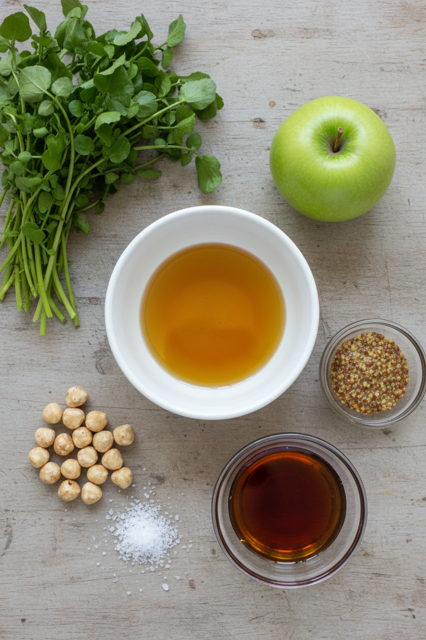 Maple Hazelnut Watercress and Apple Salad