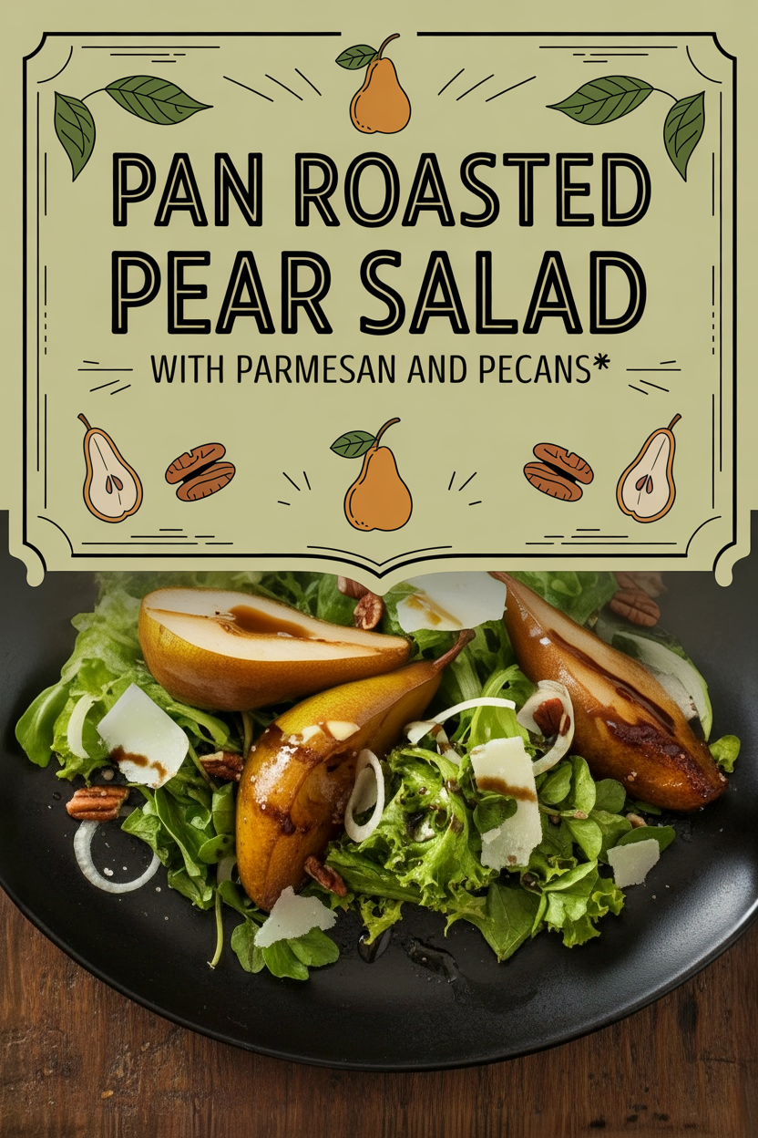 Pan Roasted Pear Salad with Parmesan and Pecans