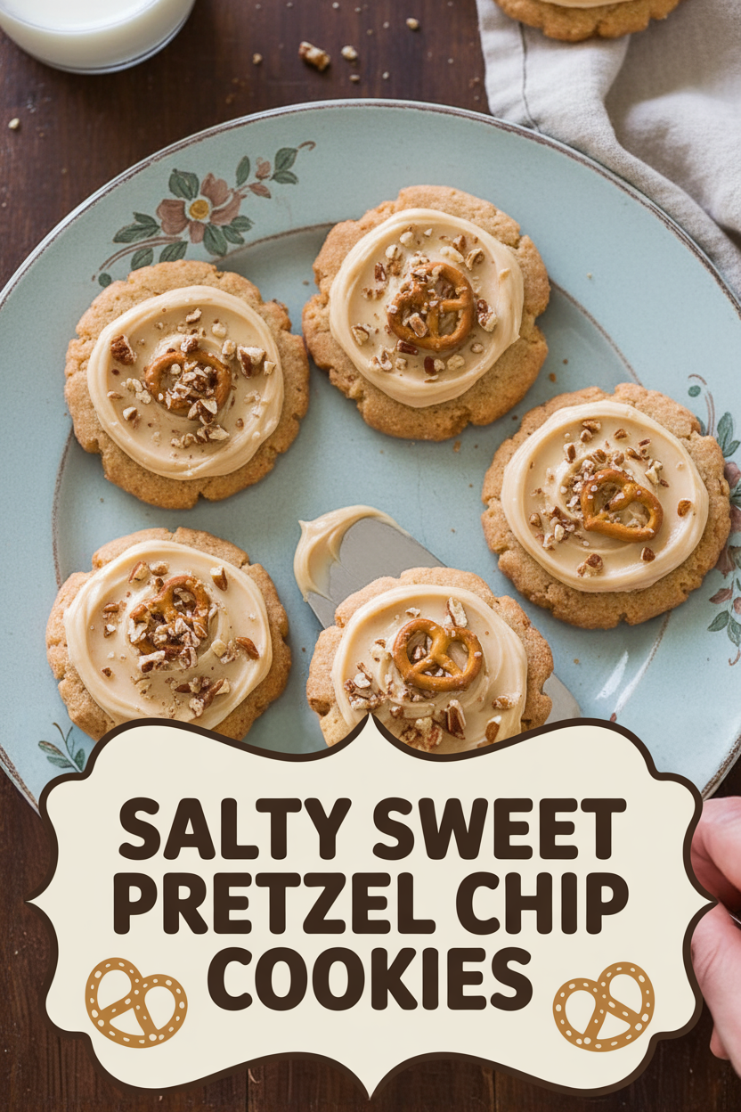Salty Sweet Pretzel Chip Cookies